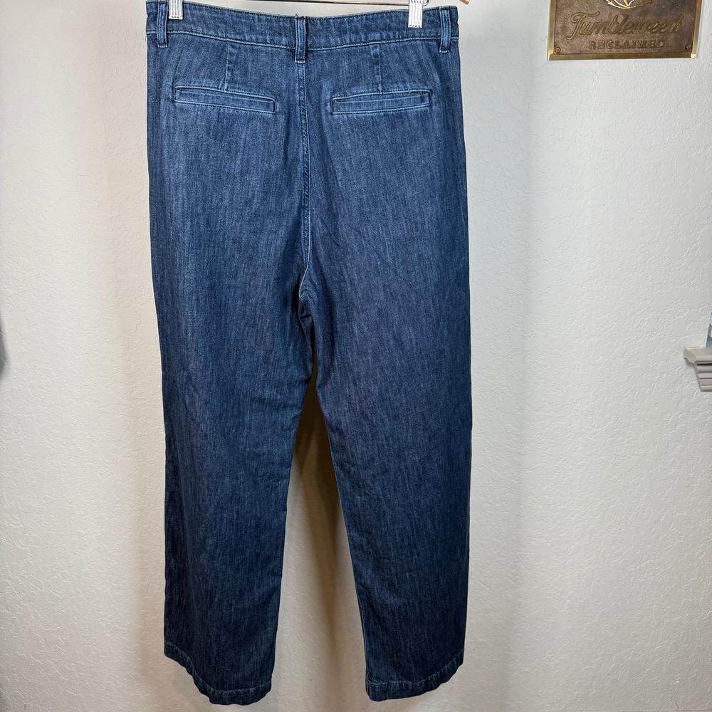 J Crew Wide Leg Denim Pants Blue Pleated Front Size 28‎ - Picture 8 of 9